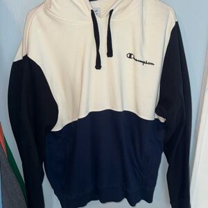 Champion Men's Black and White Hoodie